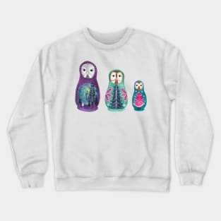 Owl Nesting Dolls - Set 2 Crewneck Sweatshirt